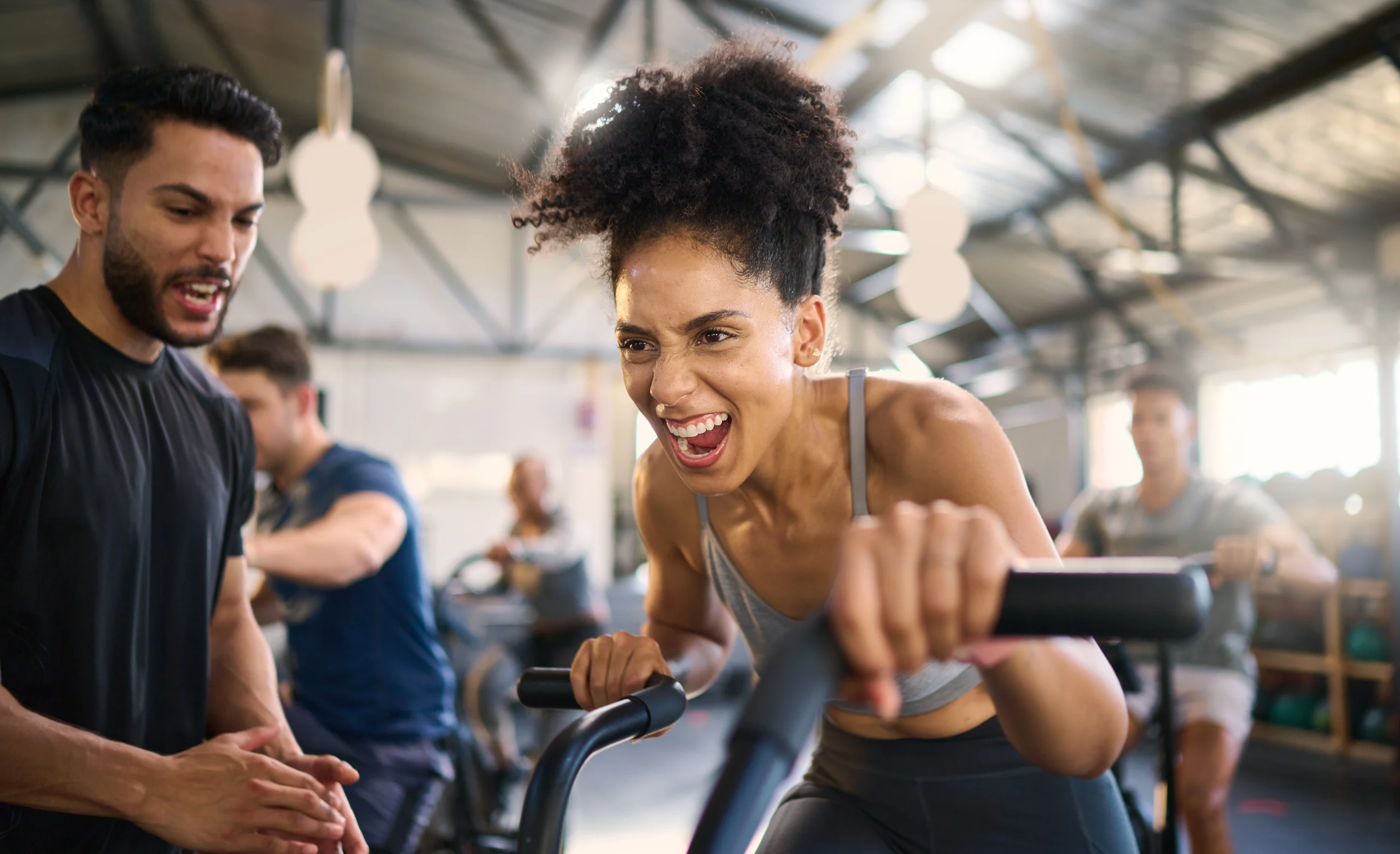 photo of a woman crushing a personal fitness session, increasing energy and building stamina.